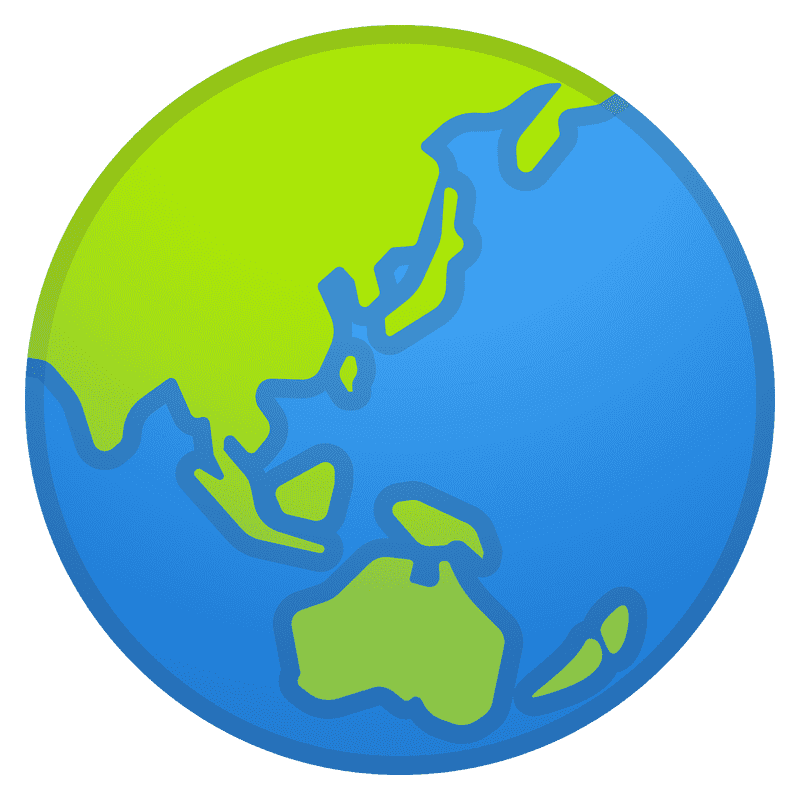 Colorful Globe of Asia and Oceania PNG