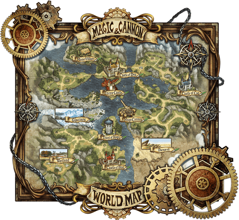 Magic & Cannon Fantasy World Map PNG