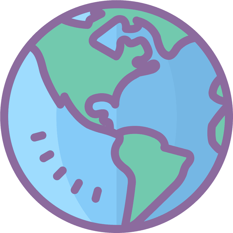 Colorful Globe of the Americas PNG