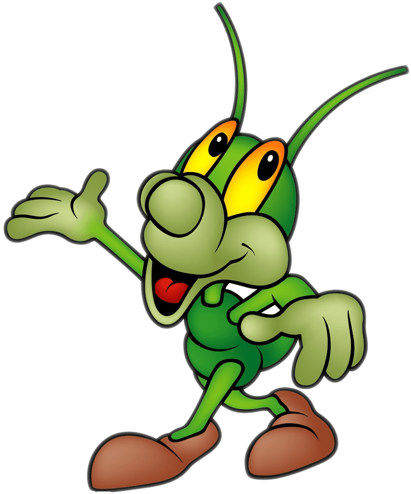 Energetic Cartoon Insect with Big Eyes PNG