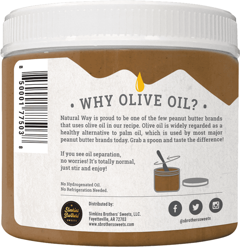 Natural Way Peanut Butter Jar with Olive Oil PNG