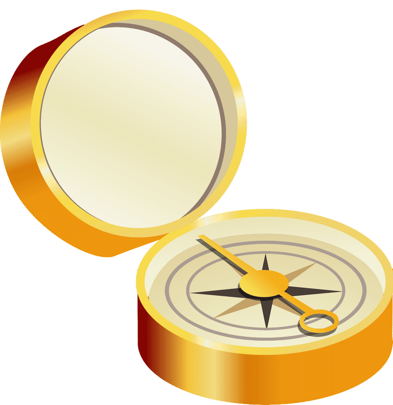 Golden Compass Rose of Direction and Discovery PNG