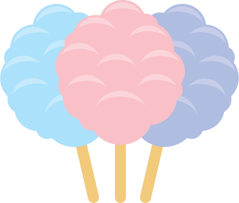 Delightful Trio of Cotton Candy Treats PNG