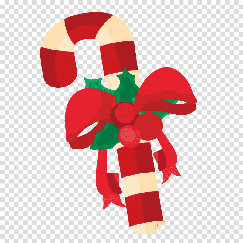 Festively Decorated Walking Cane for the Holidays PNG