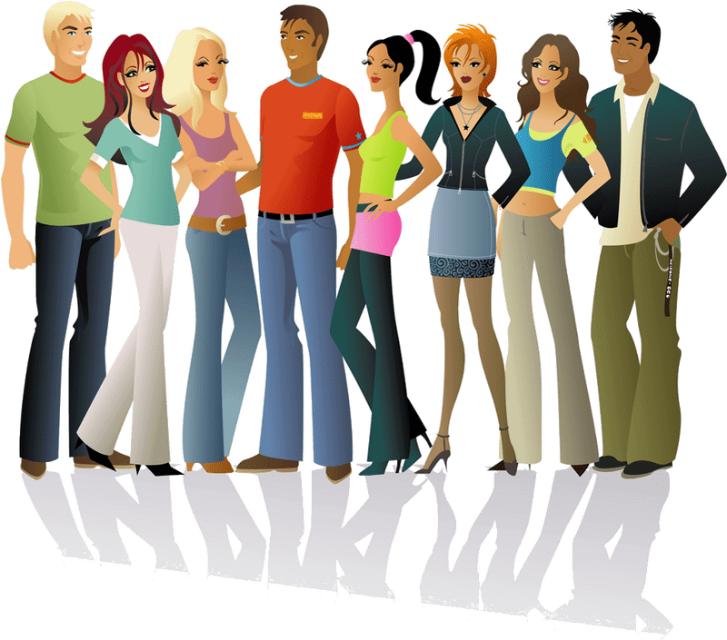 Vibrant Characters of University Campus Life PNG