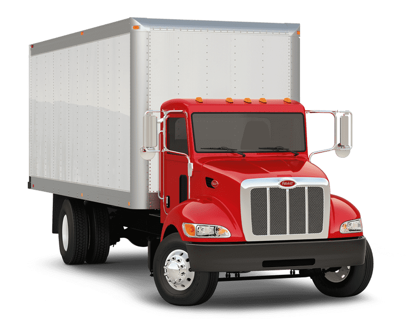 Red Delivery Truck Ready for Action PNG