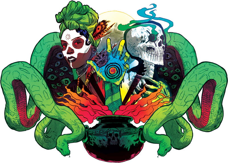 Enchanted Tattoo Spirits and Serpents PNG