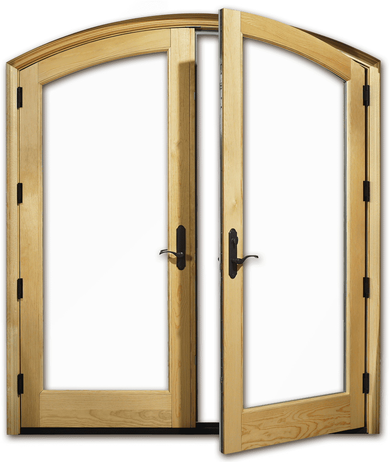 Elegant Arched Wooden Doors PNG