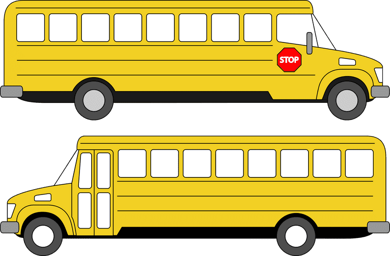 School Bus Bright Yellow Transportation for Students PNG