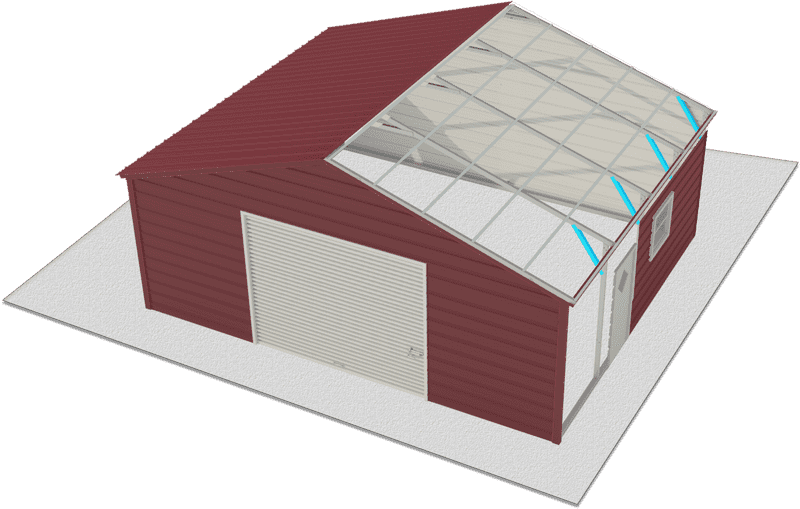 Modern Parking Garage with Glass Roof PNG