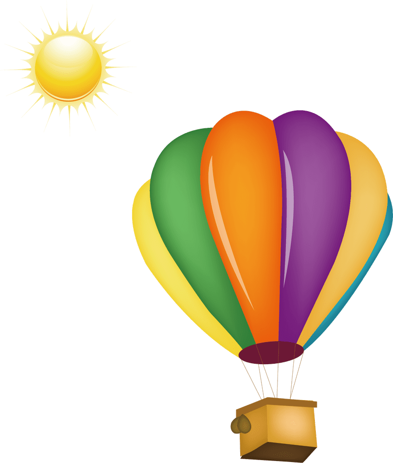 Colorful Balloon in a Sunny Sky PNG