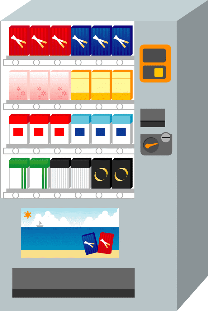 Colorful Snack and Beverage Vending Machine PNG