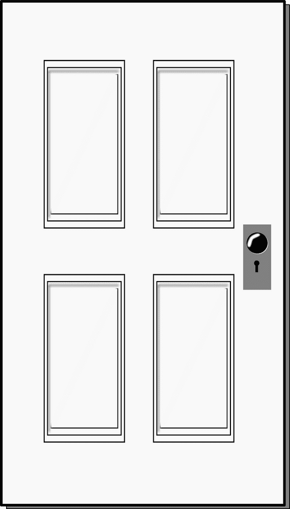 Classic Four-Panel Door Design PNG