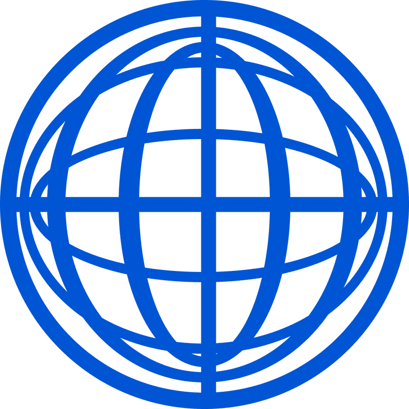 Blue Sphere of Global Connectivity PNG