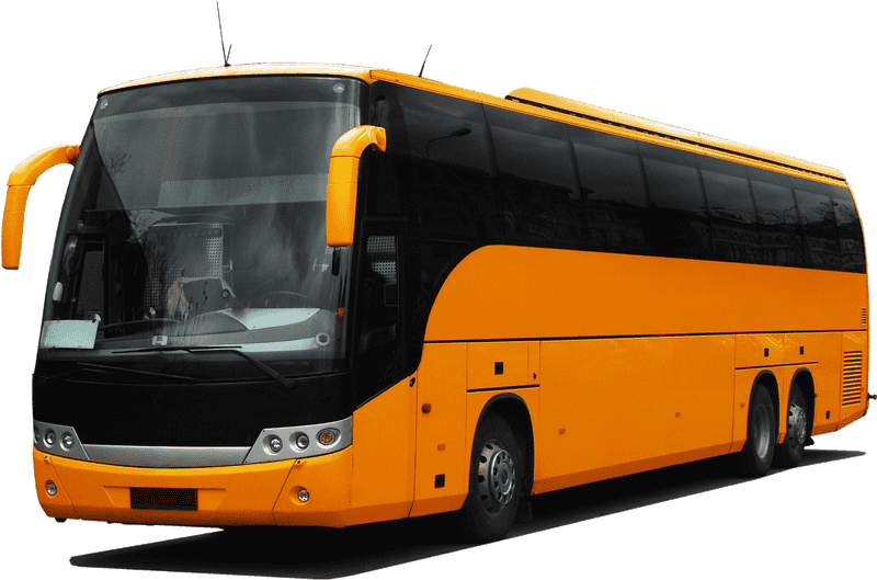Bright Yellow Luxury Bus for Comfortable Travels PNG