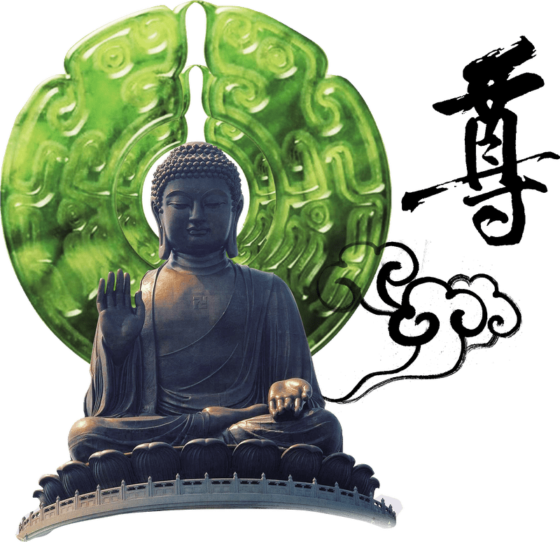 Serene Buddha of Tranquil Enlightenment PNG