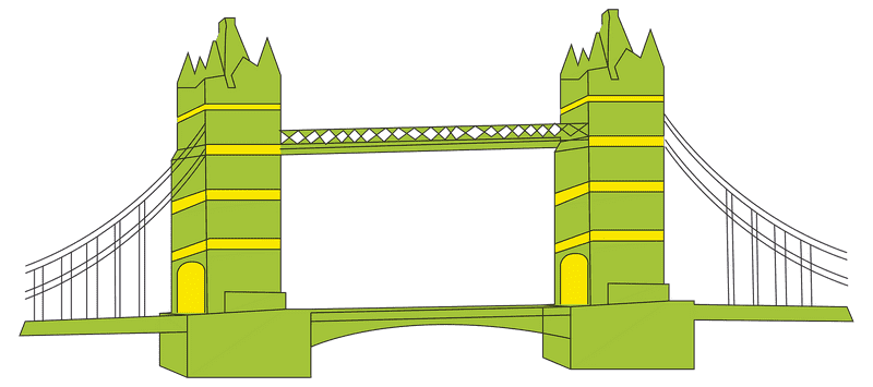 Green Tower Bridge Design PNG