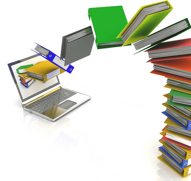 Creative Organization of Keyboard Keys and Digital Files PNG