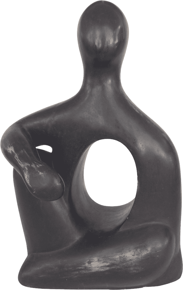 Abstract Bronze Sculpture of Contemplation PNG