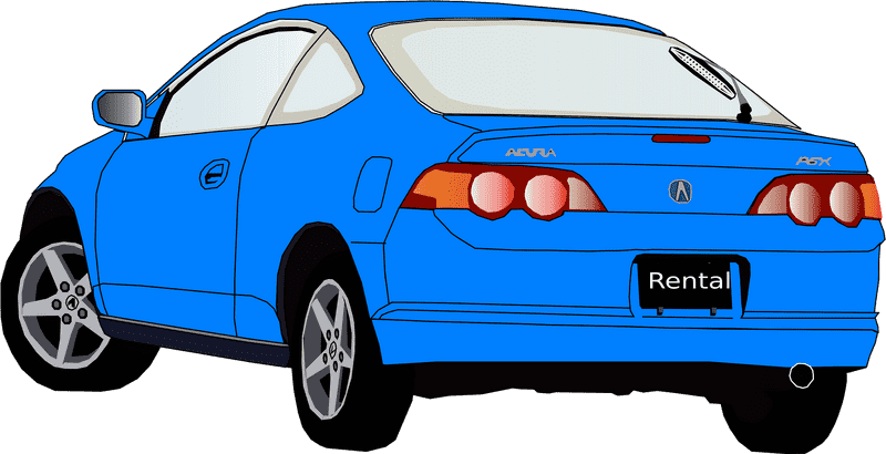 Blue Acura Car Rental Service PNG