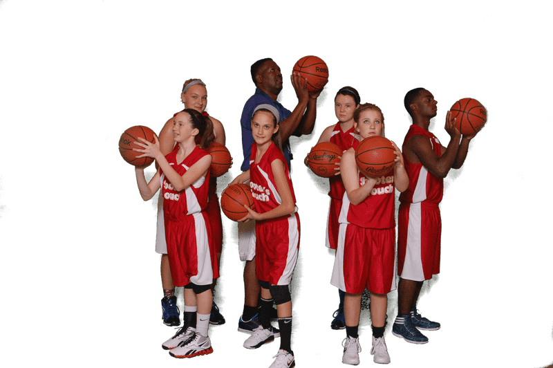 Teamwork and Skill in Basketball Action PNG
