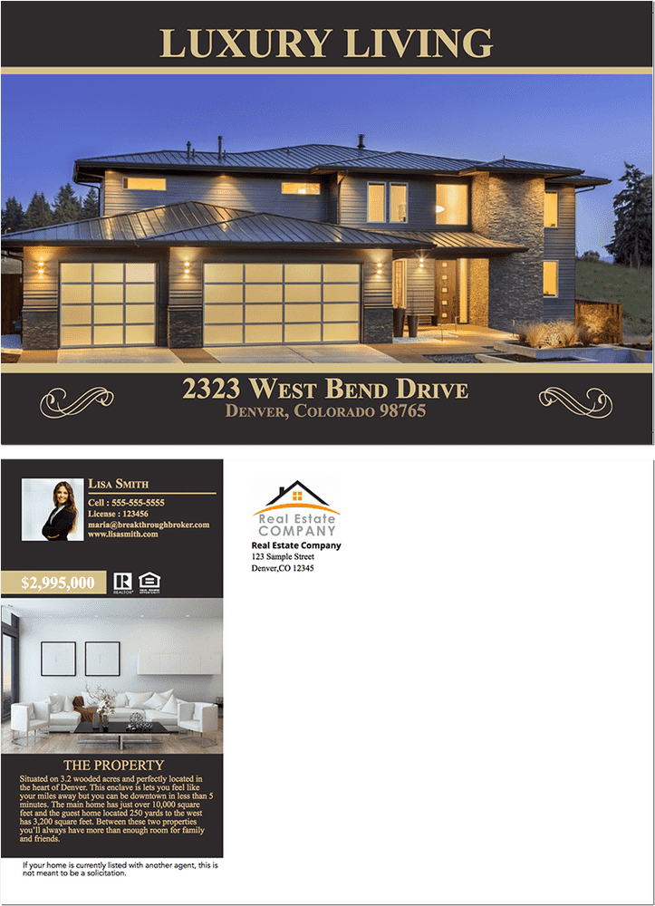 Luxury Living Postcard for Premier Real Estate PNG