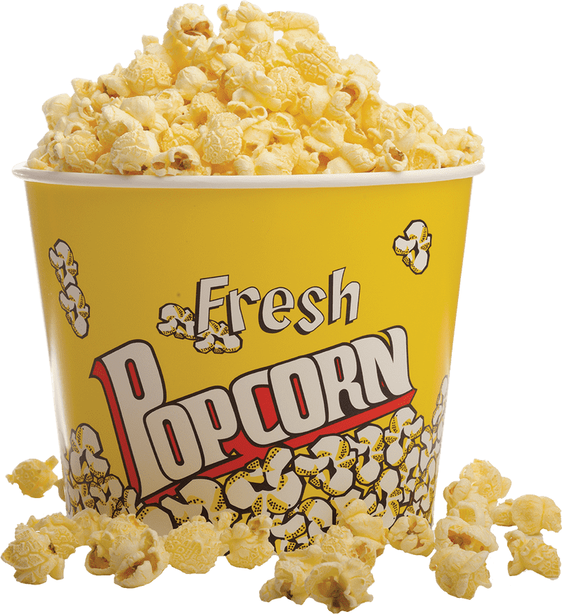 Classic Yellow Popcorn Bucket of Deliciousness PNG