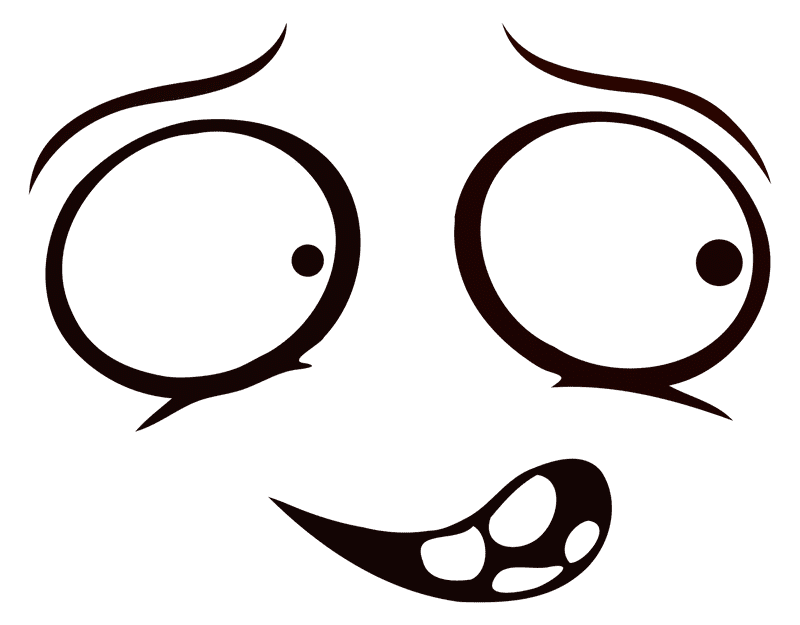 Cheerful Smiley with Quirky Eyes PNG