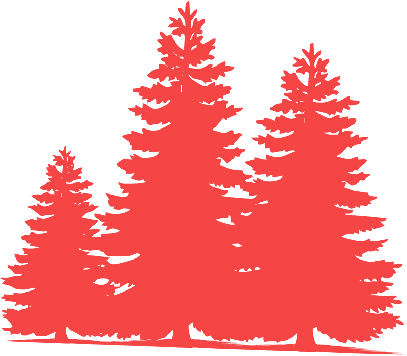 Whimsical Pine Cone Forest Silhouette PNG