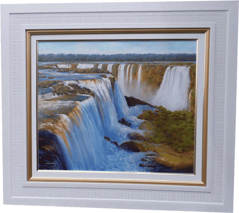 Majestic Waterfall Serenity in Nature's embrace PNG