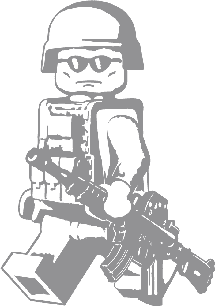 LEGO Soldier with Assault Weapon PNG