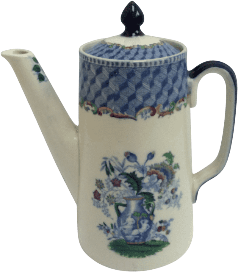 Vintage Floral Plant Pot Teapot Design PNG