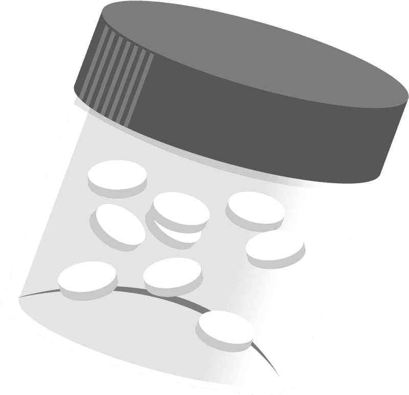 Essentials of Medicine Pill Container Concept PNG