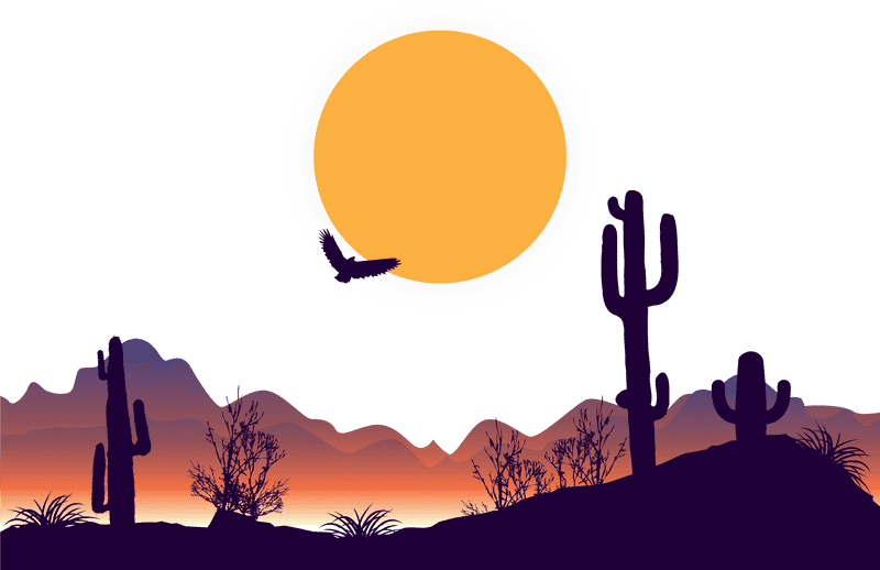 Golden Horizon of the Desert Landscape PNG