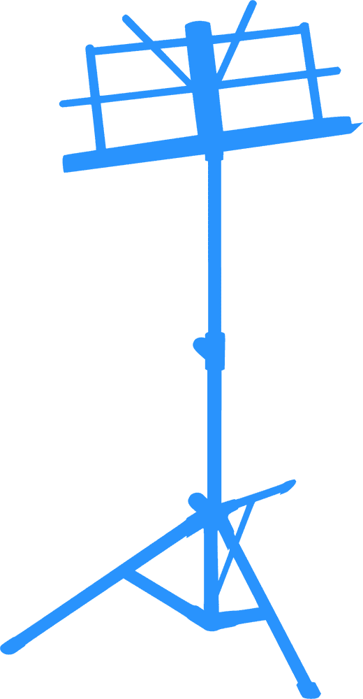 Adjustable Microphone Stand with Music Holder PNG