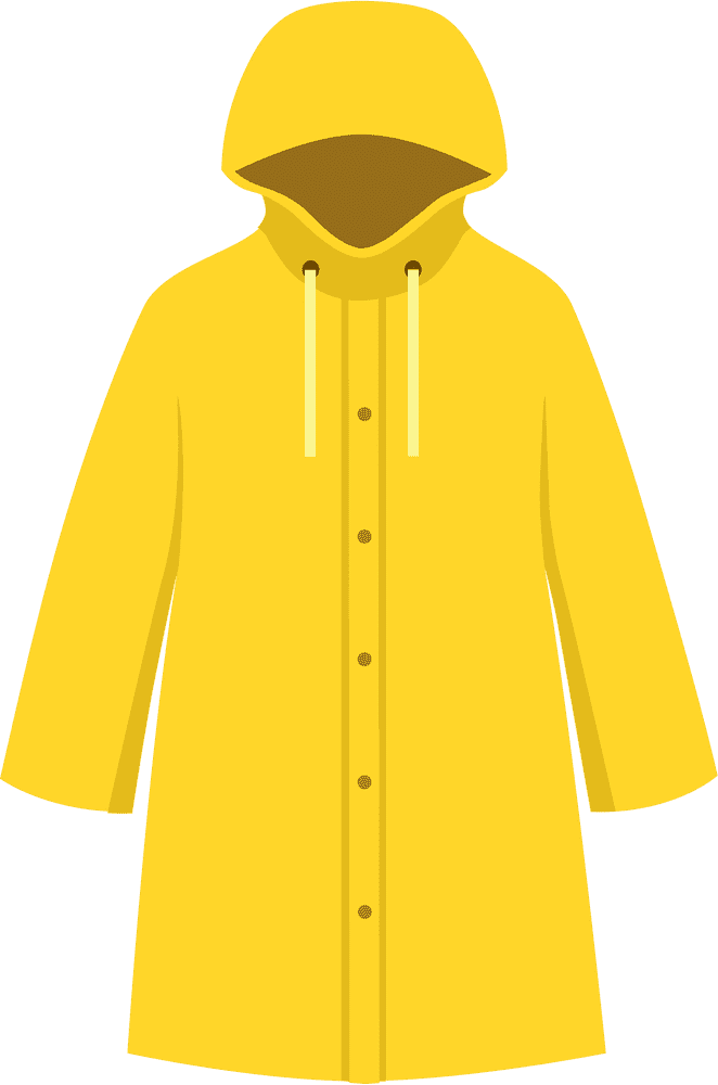 Bright Yellow Raincoat for All-Weather Protection PNG