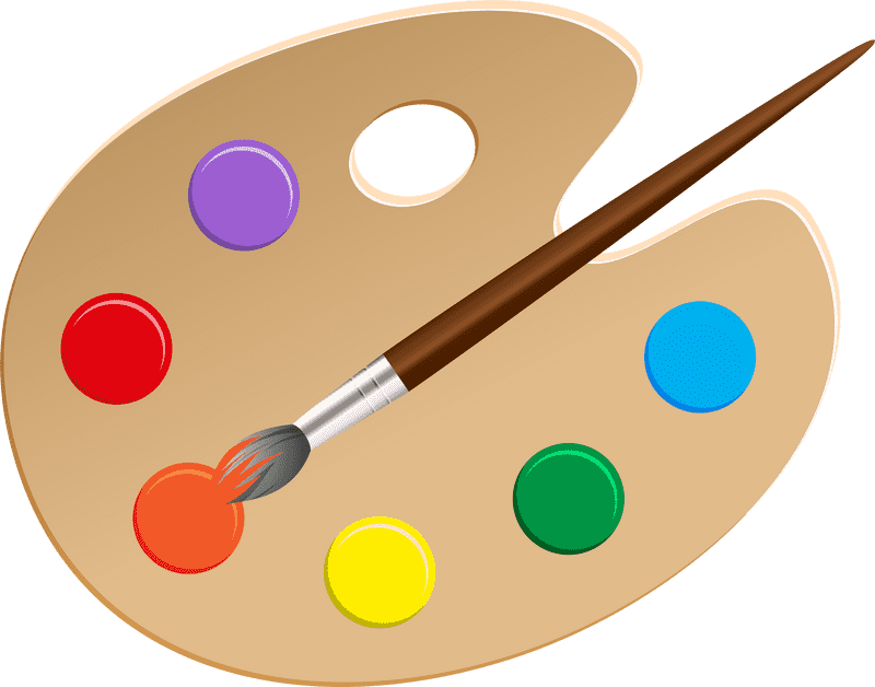 Vibrant Colors on a Paint Palette PNG