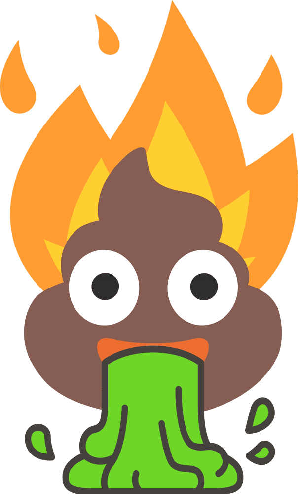 Fiery Poop with Slime Surprise PNG