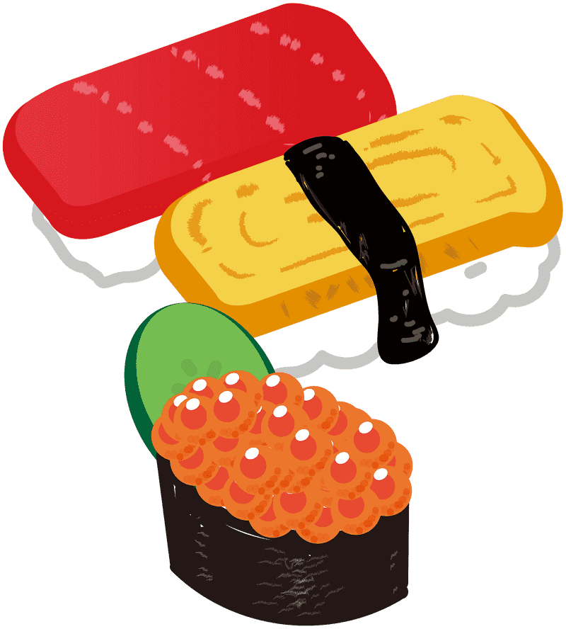 Sushi Delights A Tasty Combination of Flavors PNG