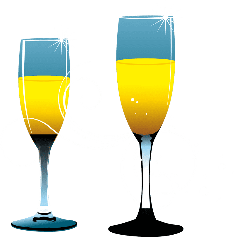 Elegant Wine Bottle Celebration Glasses PNG