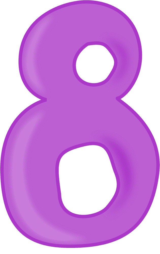 Vibrant Purple Number Pad Design Featuring Eight PNG