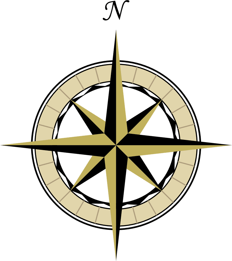 Elegant Compass Rose of Direction and Discovery PNG