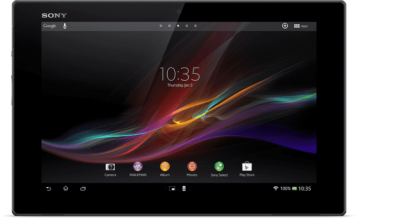 Sony Tablet with Vibrant Display and Apps PNG