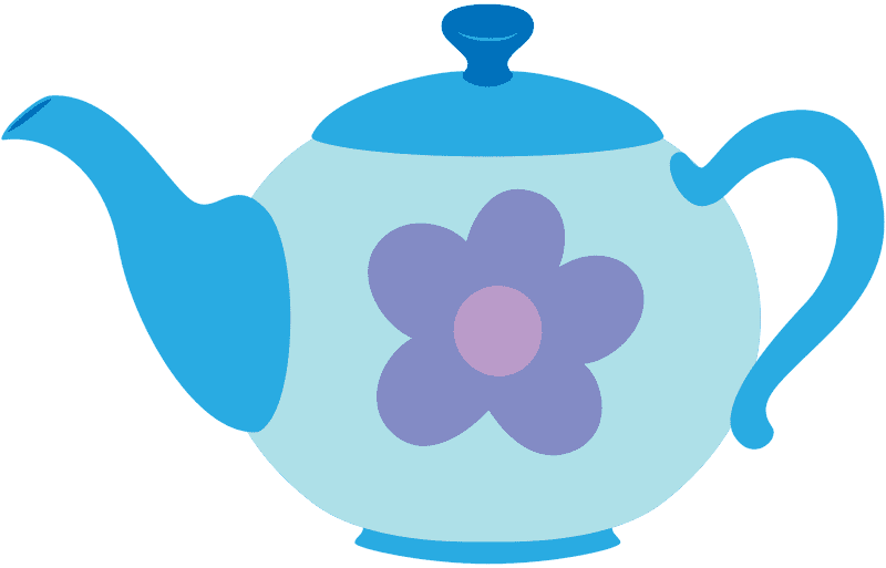 Whimsical Blue Plant Pot Teapot Design PNG