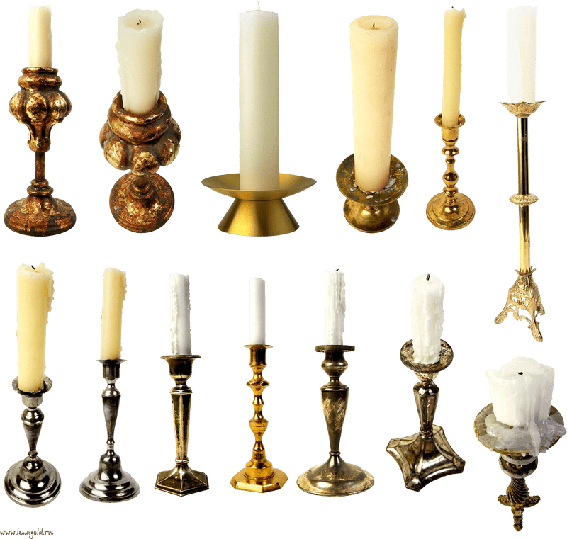 Elegant Candle Holders Collection PNG