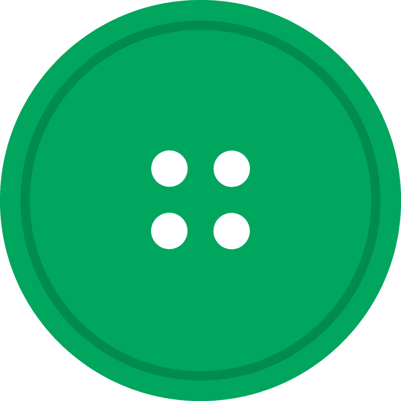 Green Four-Hole Button Design PNG