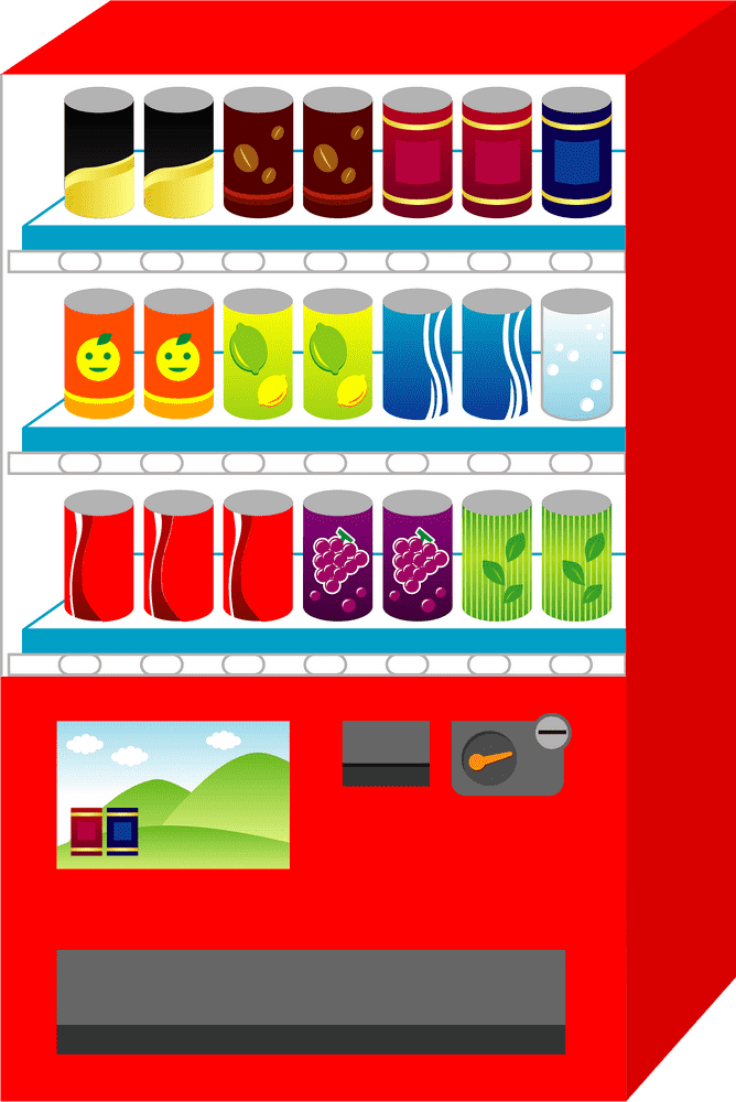 Colorful Refreshments Vending Machine PNG