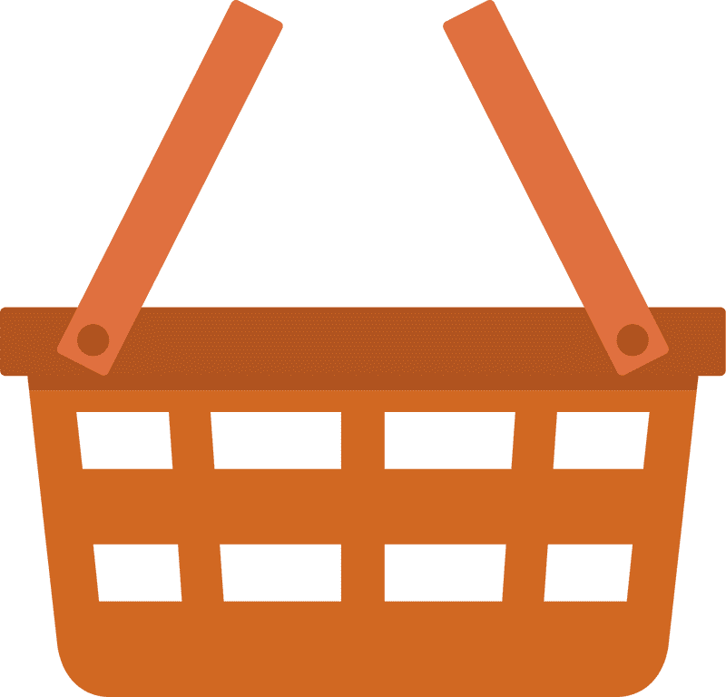 Charming Orange Picnic Basket for Outdoor Adventures PNG