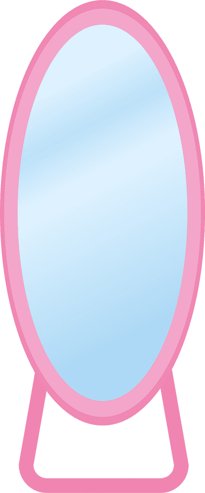 Charming Pink Oval Mirror Frame Delight PNG