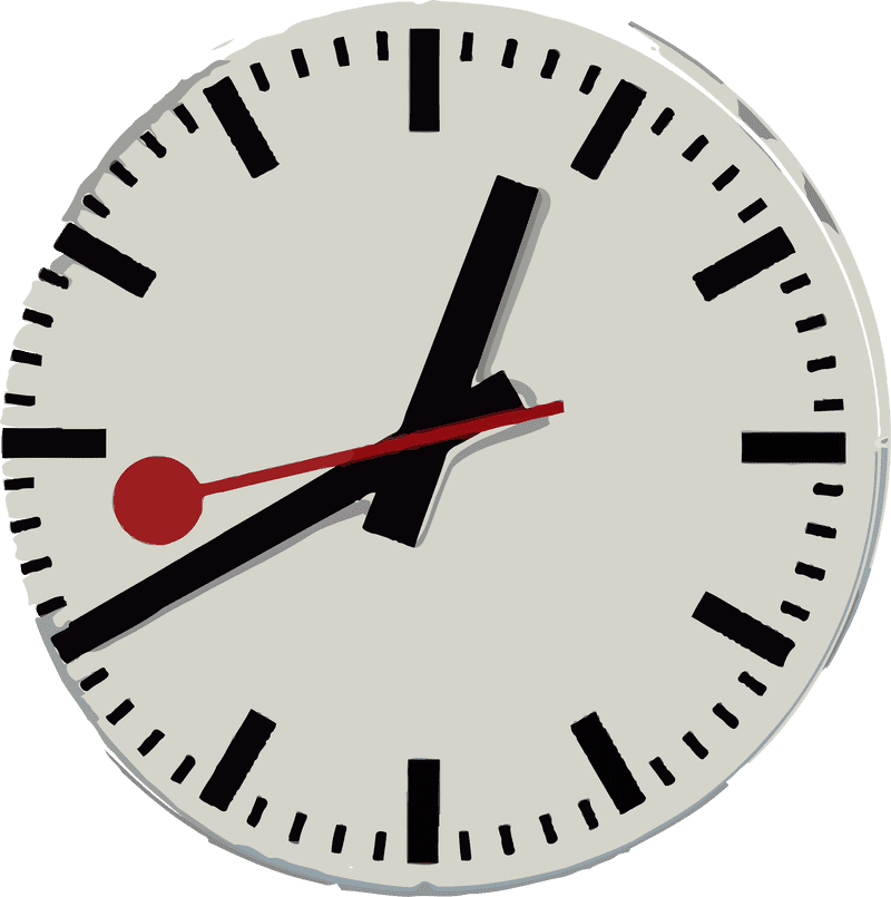 Classic Round Wall Clock Design PNG